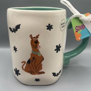 Rae Dunn SCOOBY DOOBY DOO Double Sided Mug With Bats And Flowers NEW